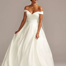Off Should Satin Wedding Gown Dress 