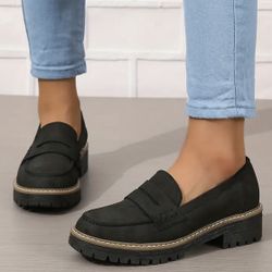 Chunky Black Loafers 