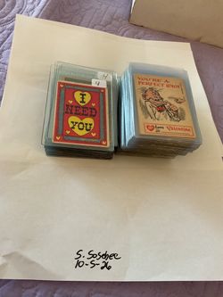 1959 Topps Funny Valentines Cards. 88 cards some duplicates. Great vintage fun all in plastic holders