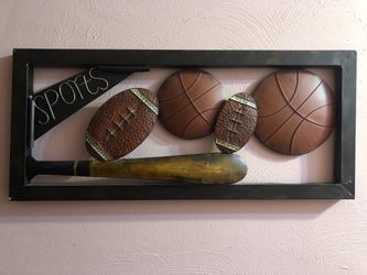 Metal framed sports art