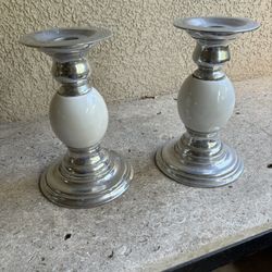Pair Of Candle Holders From Marocco Measuring 9’ tall