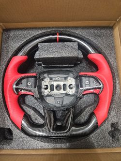 BRAND NEW 2015-2025 Dodge Challenger Charger Real Carbon Fiber Steering Wheel