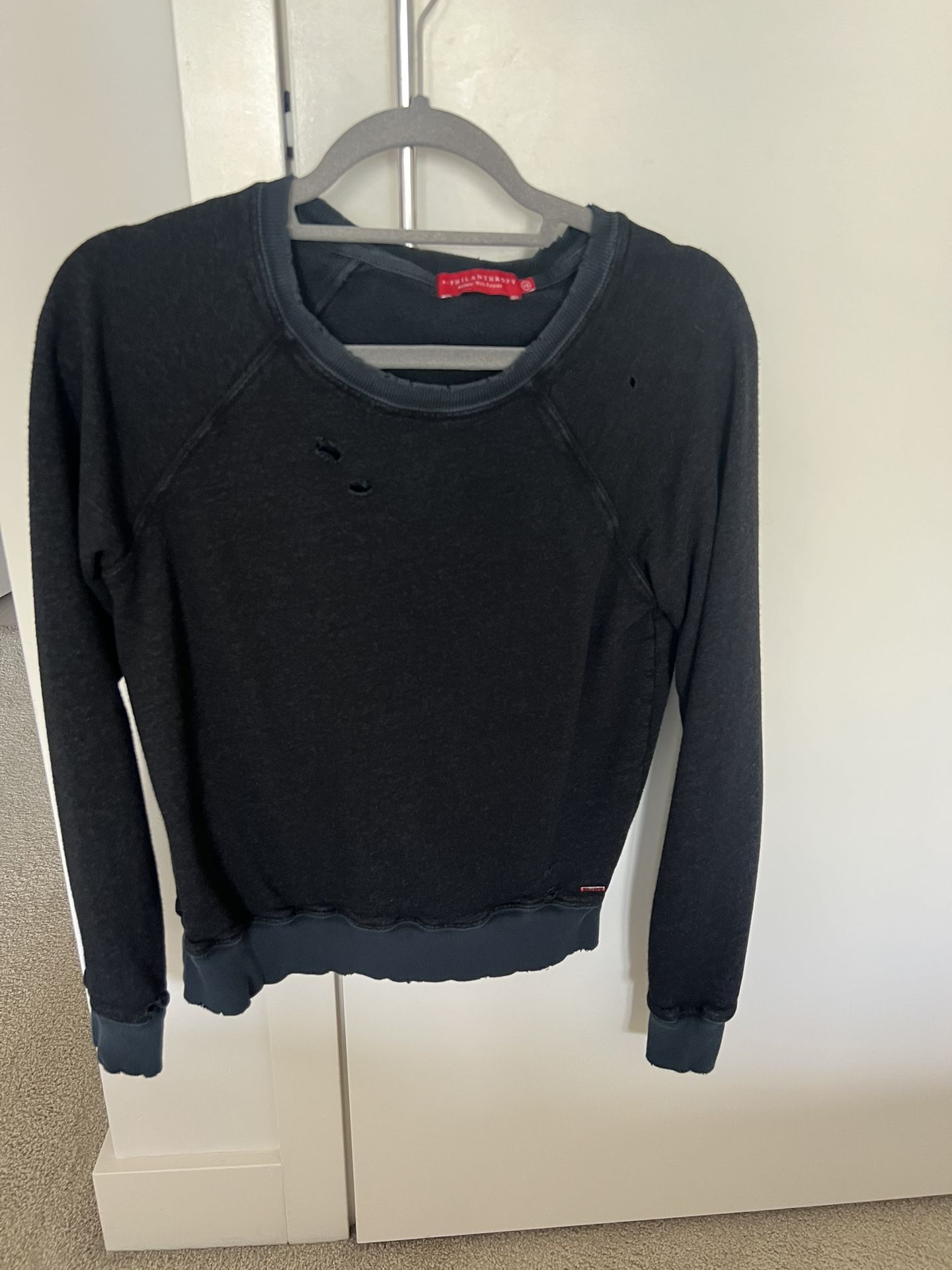 N:philanthropy Women's Frayed/Distressed Crew Neck Sweater