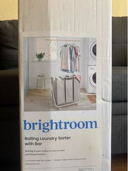 Rolling Laundry Sorter w/ Bar