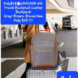 $28🌸LOVEVOOK 40L Travel Backpack Laptop Backpack
 Grey-Brown. Brand New. Only $28 !!!