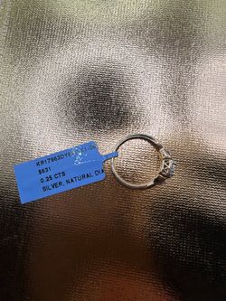 Gold over Silver Natural Diamond Ring 0.25 CTS