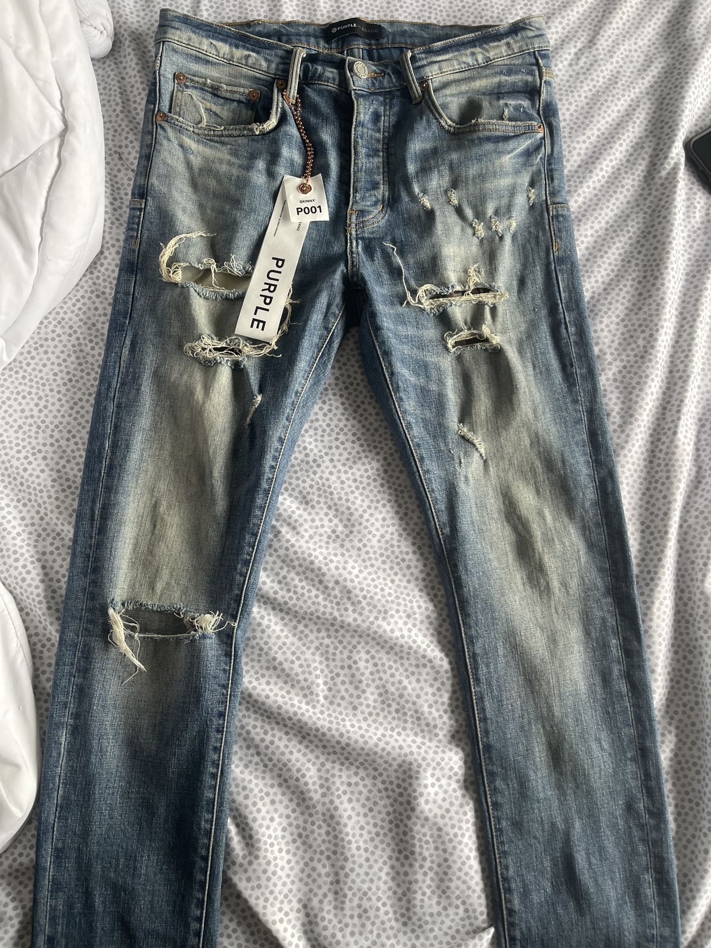 Purple Jeans Camo Rips P001 Style