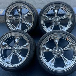 American Racing Vn 615 Chrome Staggered 20x8 - 20x10 With 245/35/20 - 275/30/20 Tires🔥🔥🔥🔥🔥