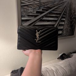 Black with Silver YSL Purse