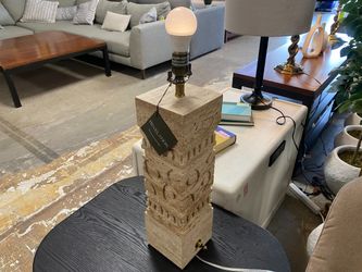 UTTERMOST Revelation Solid Travertine Marble Dimmable Icon Table Lamp (BASE ONLY)