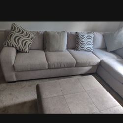 3 PC Sectional Couch with Ottoman
