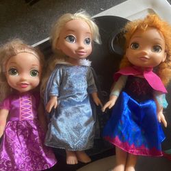 3 Princess Dolls For Sale. Elsa, Anna, & Rapunzel