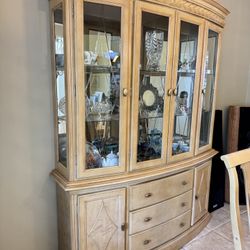 China Cabinet And Dining Table Set