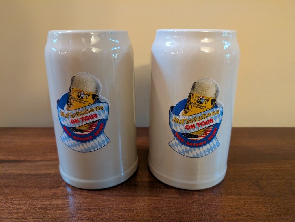 Beer Steins Hofbrauhaus On Tour Lot of 2
