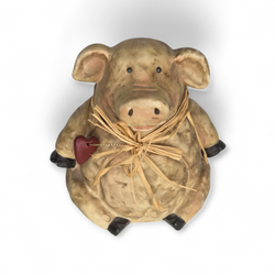 Ceramic Pig Figurine Farmhouse Decor