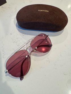 Tom Ford aviator sunglasses  with case. Gold trim