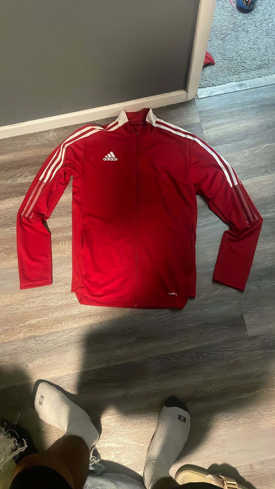 Red Adidas Track Jacket Size M