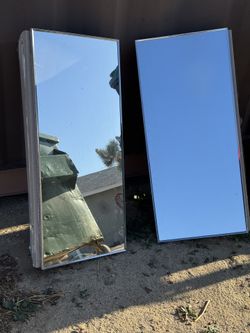 Vintage Pair Of Mirrored Corner Medicine Cabinets