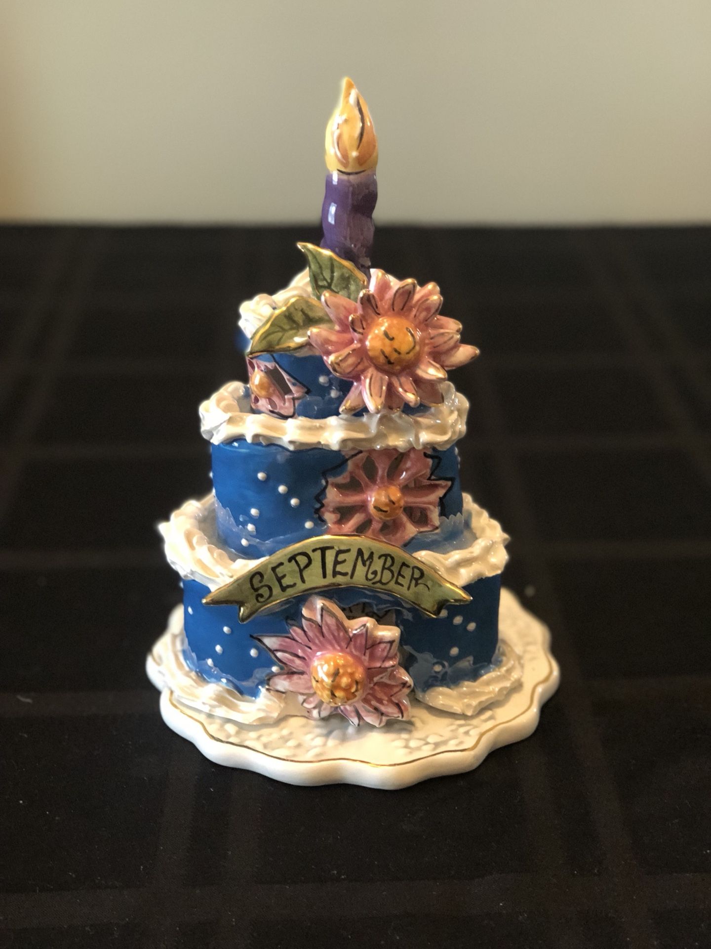 September Birthday Cake House, Blue Sky Clayworks by Heather Goldminc