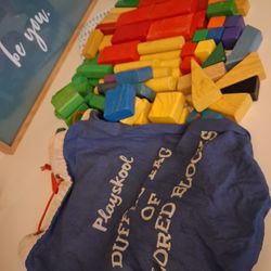 Vintage 1960 Playskool Colorful Building Blocks