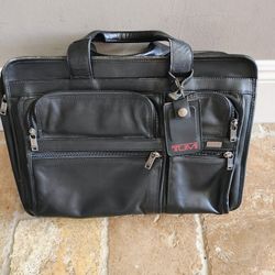 Genuine Tumi Leather Briefcase Laptop Bag