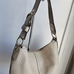 Vintage Coach 11838 Hobo Beige Pebbled Leather Shoulder Bag Hobo Purse