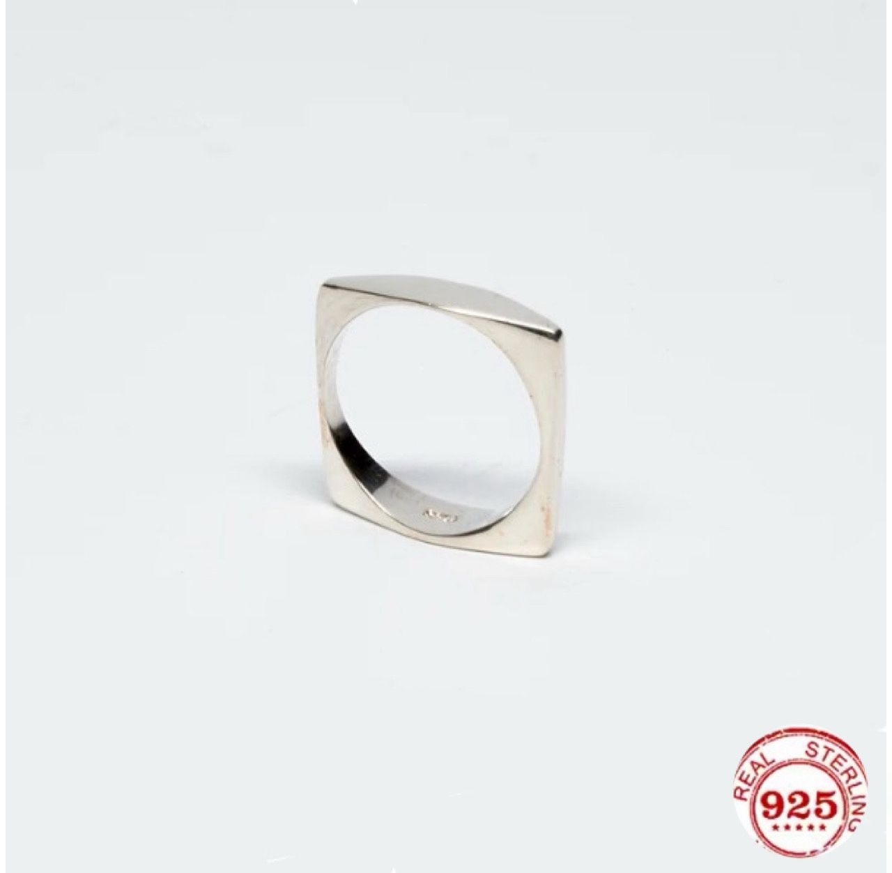 .925 Sterling Silver Geometric Square Stacking Ring Sz 7 by Sophistycats