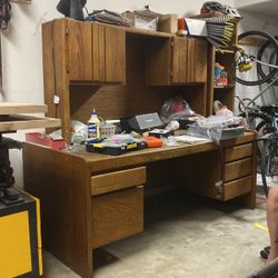 Heavy Wooden Desk, Very Nice