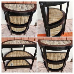 Entry Table Console 3 Shelves Shabby Chic 