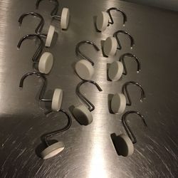 Vintage Retro style bathroom curtail hooks Set of 12