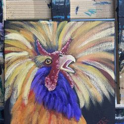Colorful Rooster Art Painting 