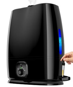 Black 6L Ultrasonic Cool Mist Humidifier with Oil Diffuser Whisper-Quiet