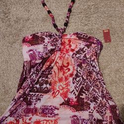 No Boundaries Halter Top Tribal Pattern Beaded Junior 7 9 Boho Vacation Hippie