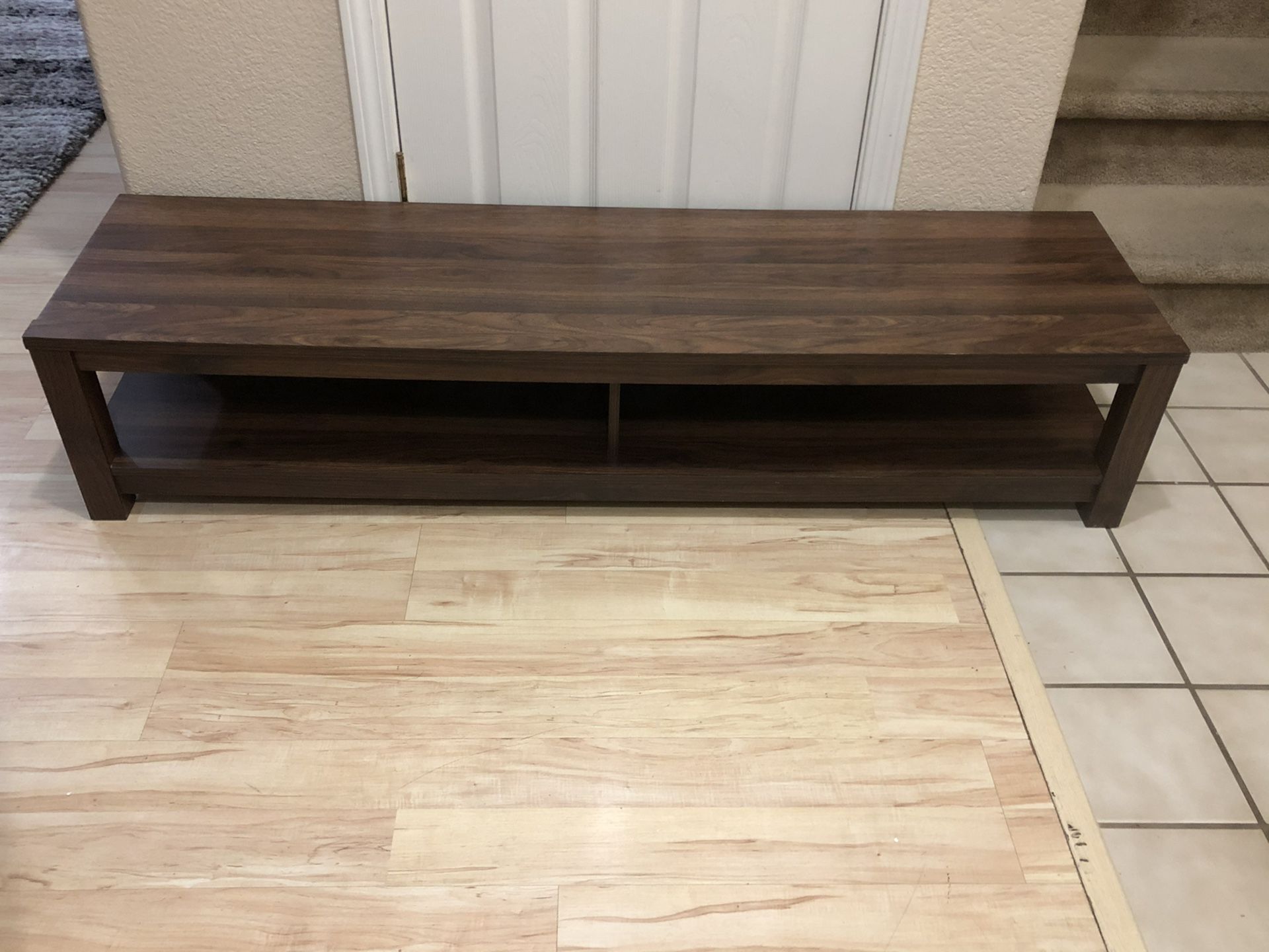 Brand New Low TV Stand Console Table Brown Wood Entertainment Center
