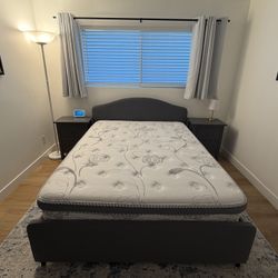 Bedroom Set - Queen Mattress, Queen Bed Frame, 2 Night Stands