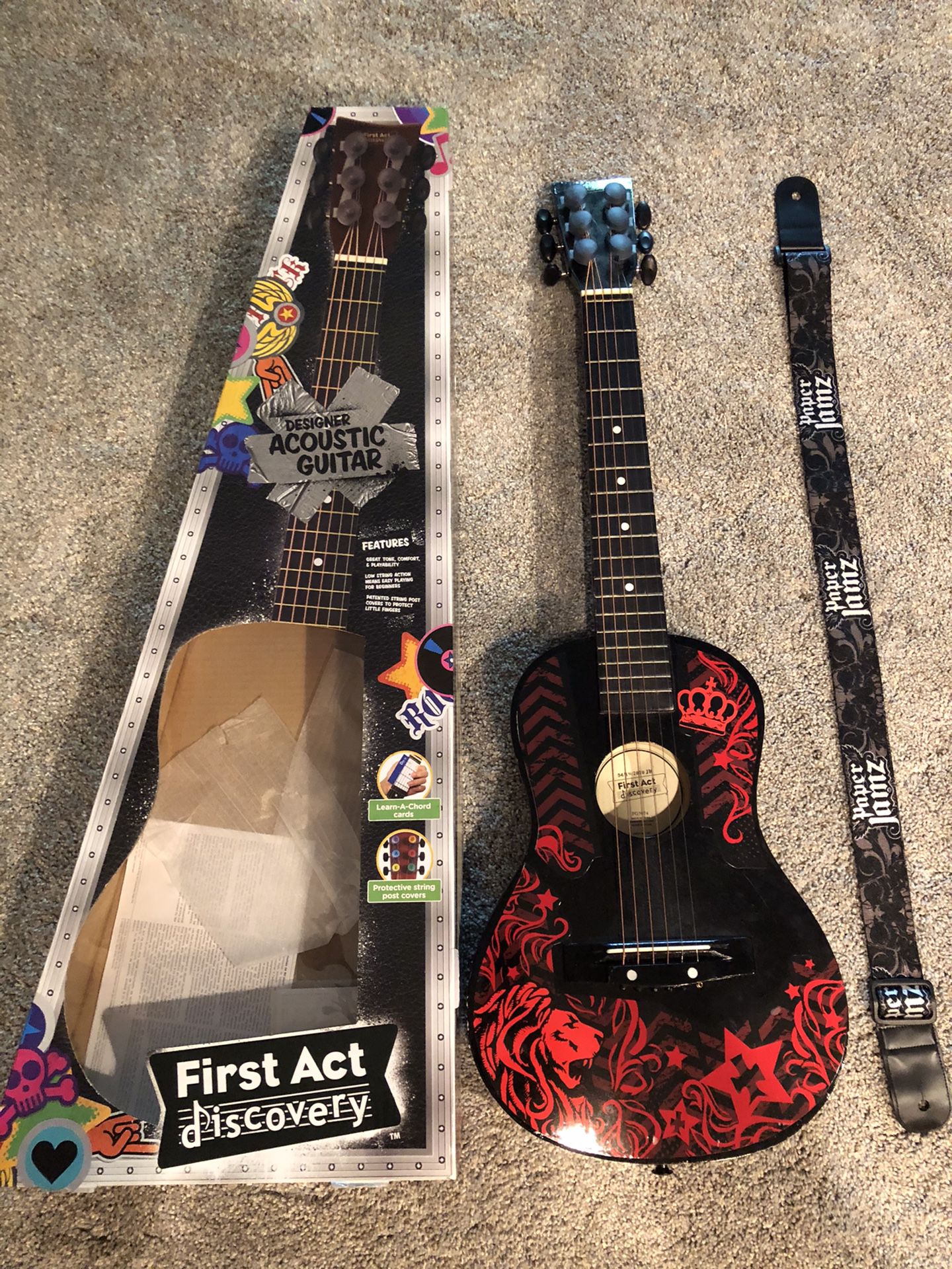 First Act Designer Acoustic Guitar with strap