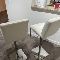 White Bar Stool Set Of 2