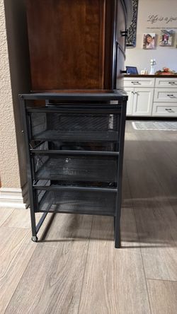 Black Metal Mesh 3-Drawer