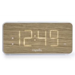 Extra Large Display Digital Alarm Clock White/Pine - Capello