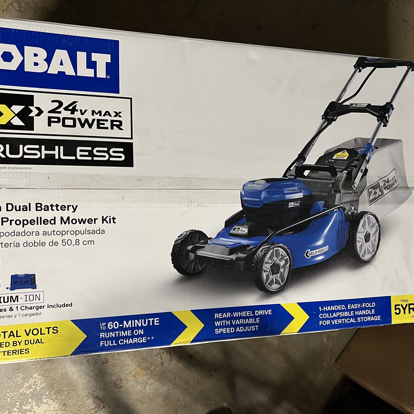 NEW Kobalt 24V Brushless 20" Cordless Self-Propelled Lawn Mower #KLMS 2524-03