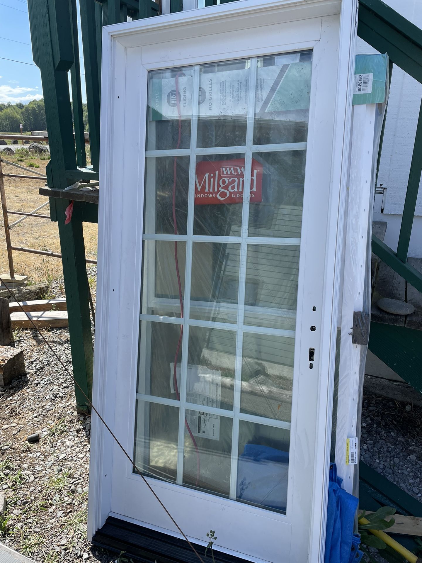 New Exterior Milgard Ultra Fiberglass Single French Door for Sale in