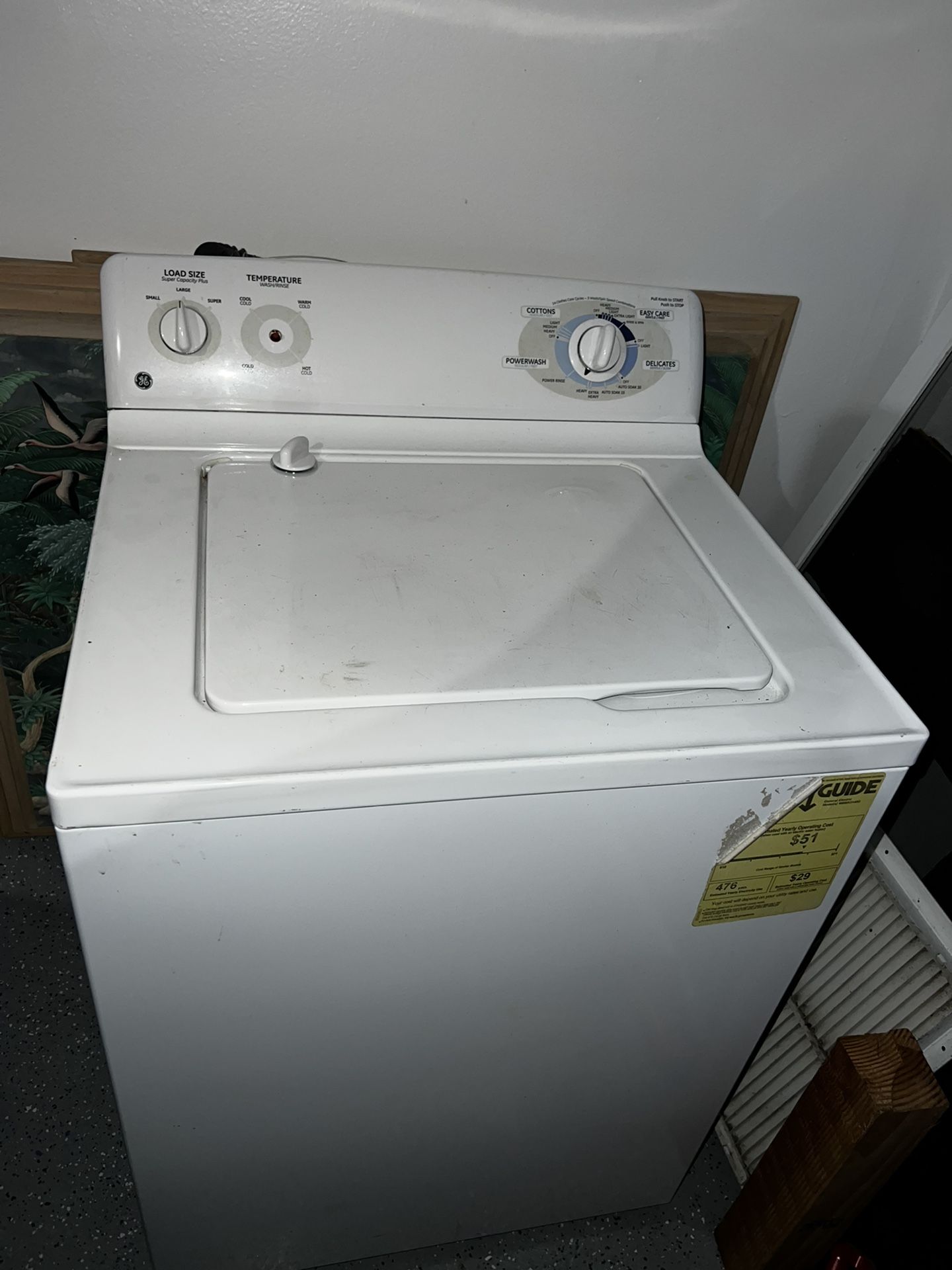 GE analog Washer