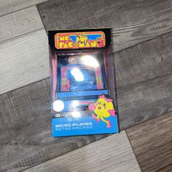 My Arcade Micro Player Mini Arcade Machine: Ms. Pac-Man Video Game, Fully Playable, 6.75 Inch Collectible, Color Display, Speaker, Volume Buttons, Hea