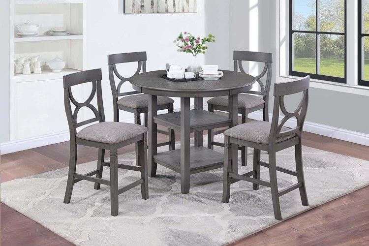 Brand New Grey 5pc Counter Height Dining Table Set