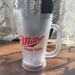 Miller High Life Frosted Plastic Beer Pitcher Breweriana Collectible