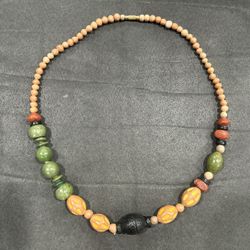 Tribal Style Necklace Featuring A Mix Of Recycled Glass Beads From Ghana