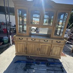 Solid Oak China Cabinet 