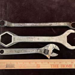 Vintage Wrenches, Tractor, Adjustable, Offset