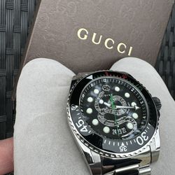 Gucci Men Watch Diver Dive 45MM Stainless Steel King Snake Dial with Bracelet Glows in the Dark BEST OFFER