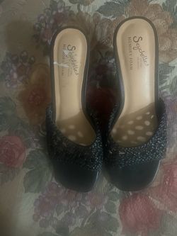 Seychelles Memory Foam Braided Slip-On Slide Sandals Black Women's US 6
